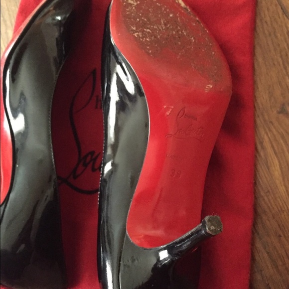 Christian Louboutin Black Patent Heels Red Bottoms Size EU 39 - Picture 8 of 13